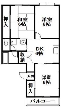 グリーンヒル1の物件間取画像